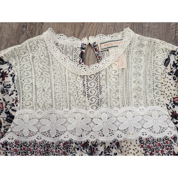 Flying Tomato Red Navy Ivory Beige Summer Dress Size Small - Picture 4 of 6